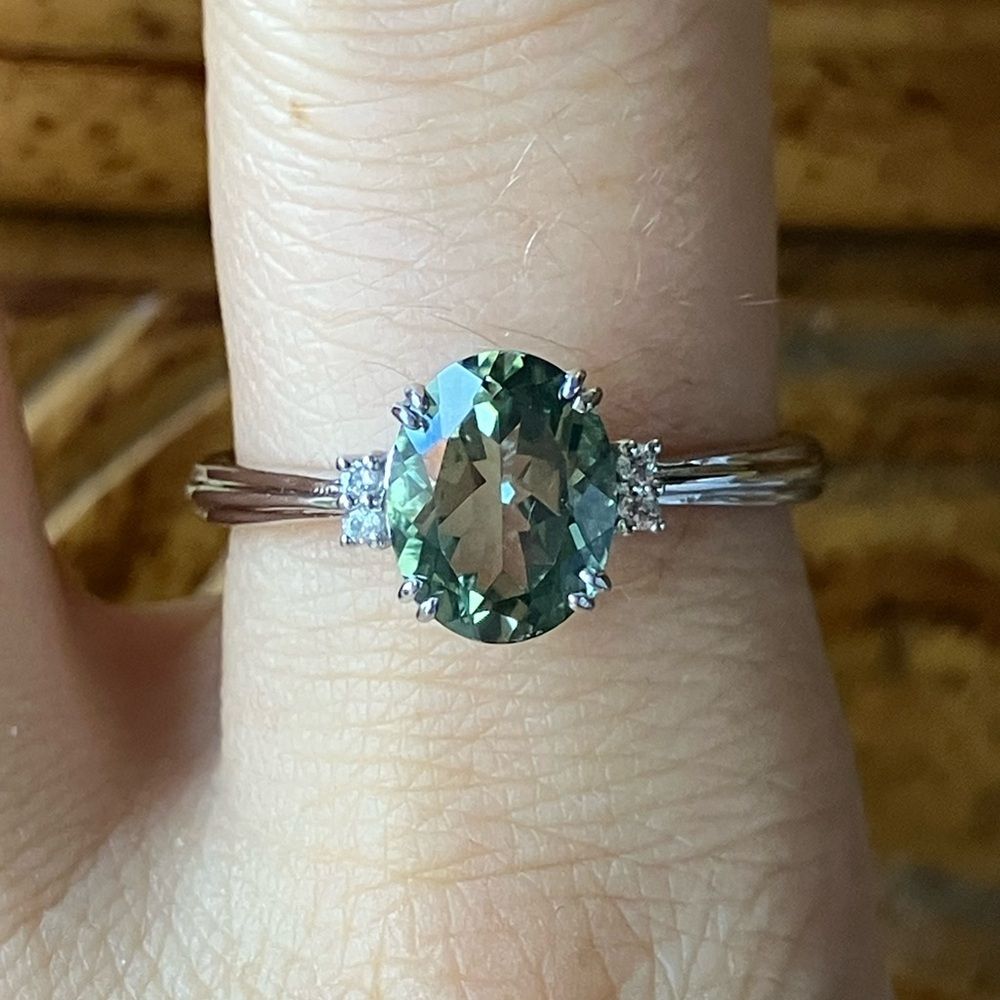 Green Labradorite Sterling Silver Ring Size 9 100$